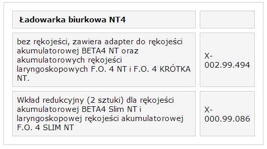 Ładowarki do laryngoskopów Heine NT4