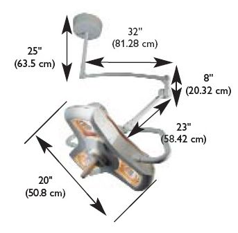 Lampy operacyjne pojedyncze Luxo AIM-100 wersja pojedyńcza na sufit