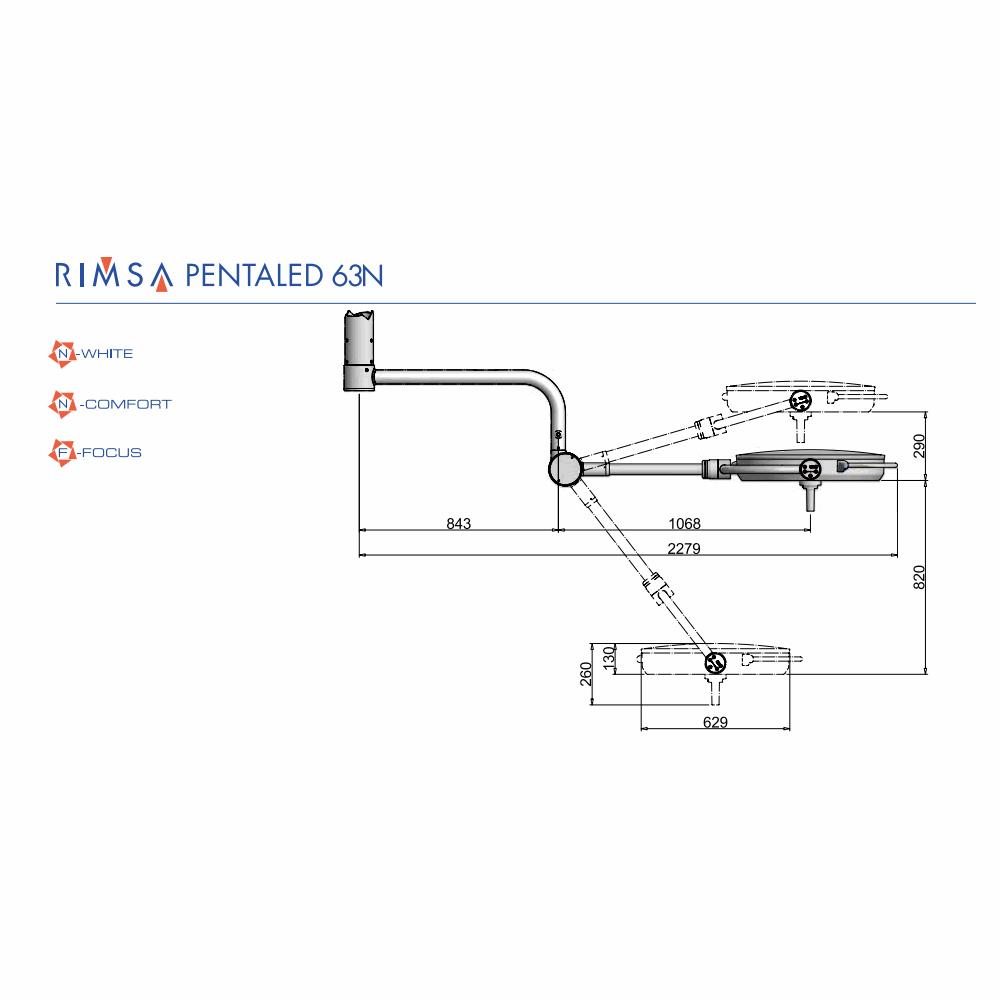 Lampy operacyjne pojedyncze RIMSA PENTALED 63N