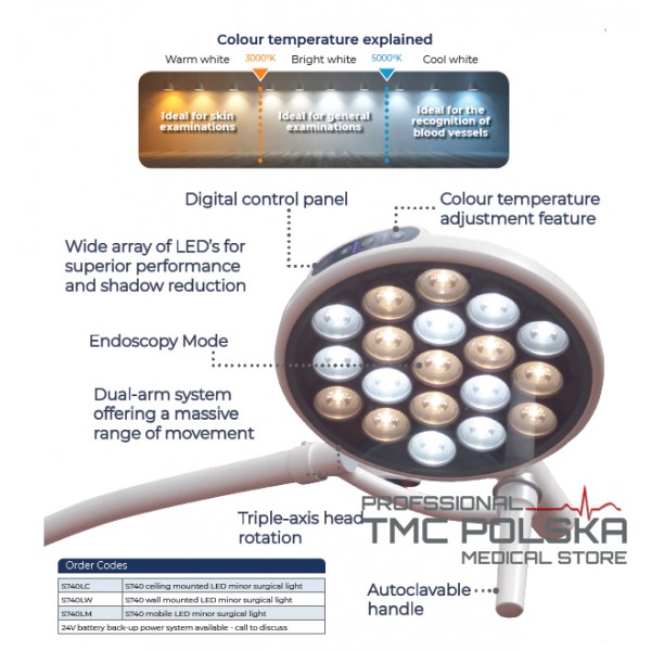Lampy zabiegowe pojedyncze DARAY SL 740 LED