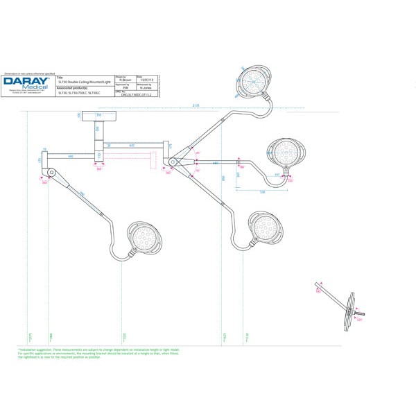 Lampy zabiegowe pojedyncze DARAY SL730 WM LED
