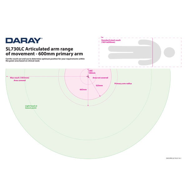 Lampy zabiegowe pojedyncze DARAY SL730 WM LED