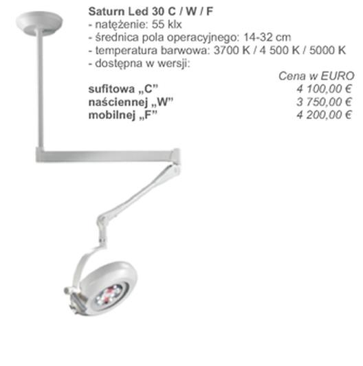 Lampy zabiegowe pojedyncze Derungs Saturn 30 C/F/W