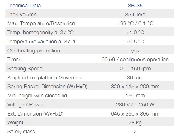 Łaźnie wodne Phoenix Instrument SB35