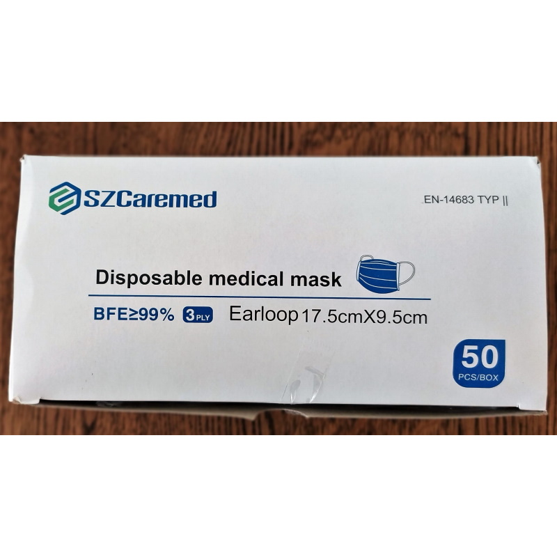 Maski chirurgiczne SZCaremed BFE99% z certyfikatem medycznym