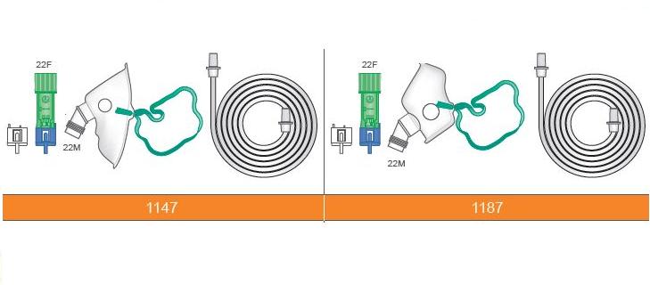 Maski tlenowe INTERSURGICAL Podstawowe zestawy z maską z podwójną zastawką Venturi