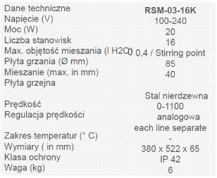 Mieszadła magnetyczne Phoenix Instrument RSM-03-16K