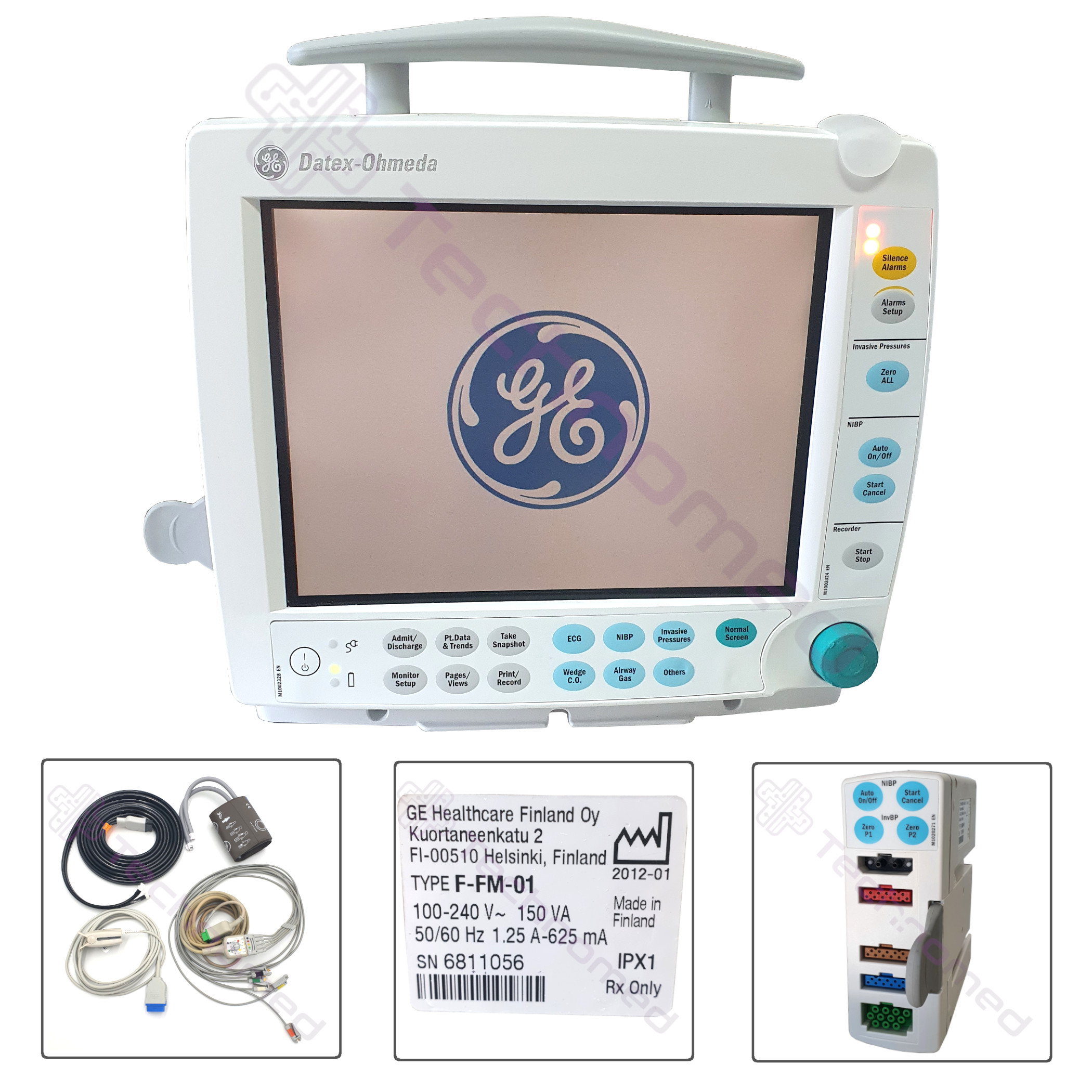 Monitory medyczne i kardiomonitory weterynaryjne używane B/D GE DATEX OHMEDA F-FM-00 - Technomed rekondycjonowane