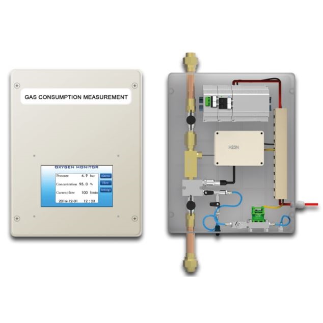 Monitory przepływu gazu i koncentracji tlenu Hydro-Gaz-Med Gas Consumption Measurement