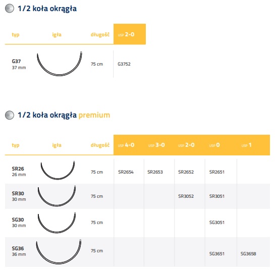 Nici chirurgiczne z igłą okrągłą Internacional Farmaceutica Poliester