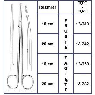 Nożyczki chirurgiczne i zabiegowe Sintraco Nelson-Metzenbaum