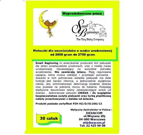 Pieluchy dla wcześniaków Small Beginnings 21 B ( M )