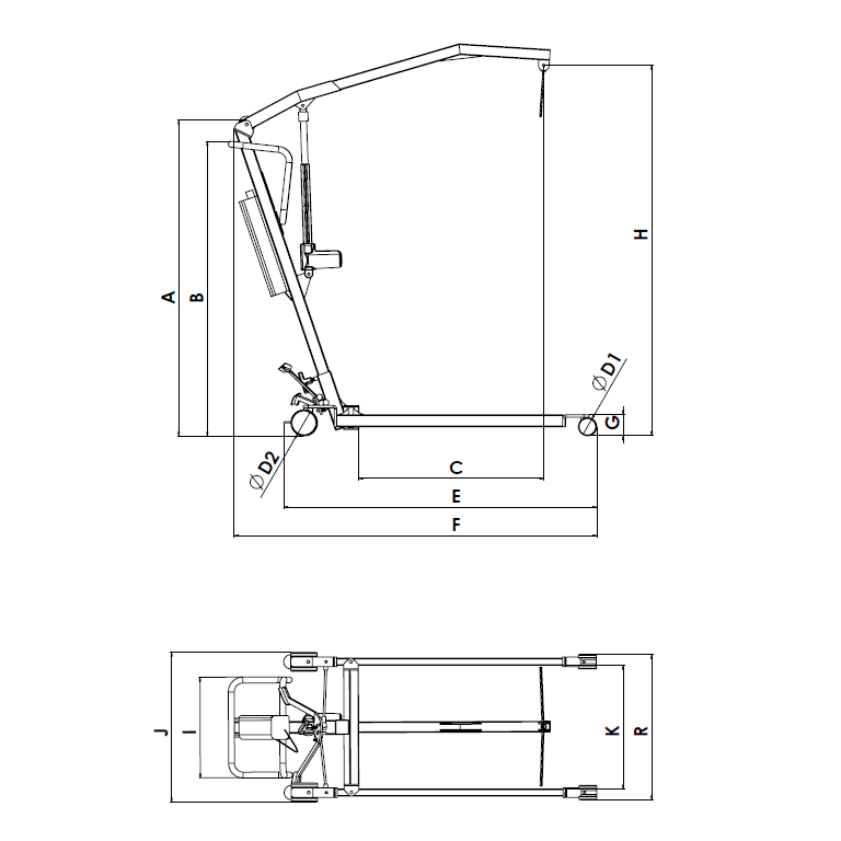 Podnośniki transportowo - kąpielowe jezdne LeviCare J130/160/190