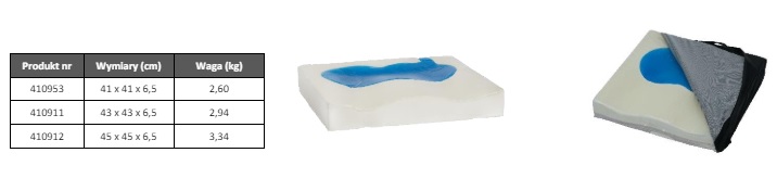 Poduszki z tworzywa - przeciwodleżynowe do wózków inwalidzkich Bos Medical Int.  anatomiczne