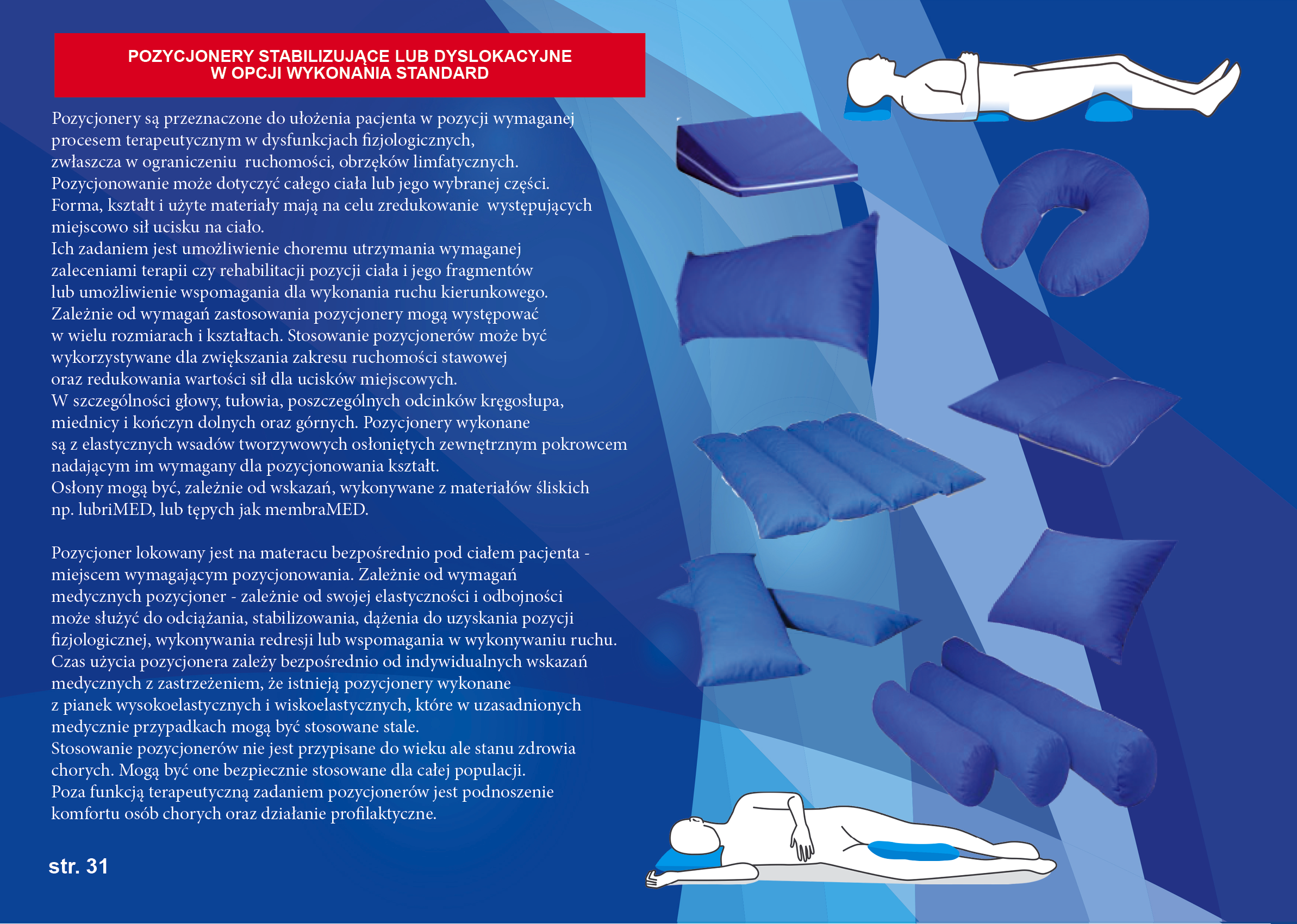 Pozycjonery i podkładki przeciwodleżynowe Revita pozycjonery