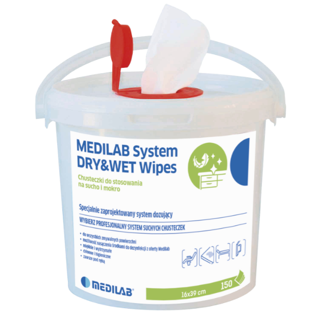Preparaty do manualnej dezynfekcji powierzchni Medilab SYSTEM DRY&WET WIPES