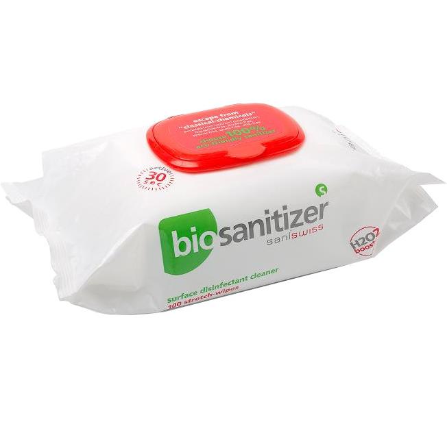 Preparaty do manualnej dezynfekcji powierzchni Saniswiss Biosanitizer S - chusteczki