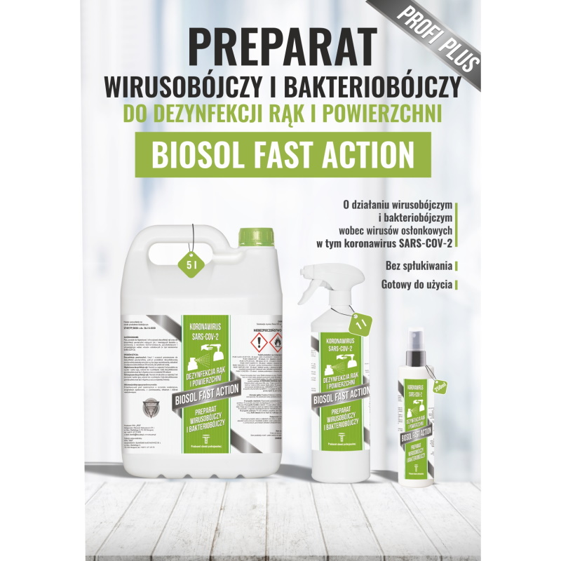 Preparaty do manualnej dezynfekcji powierzchni TESS Biosol Fast Action