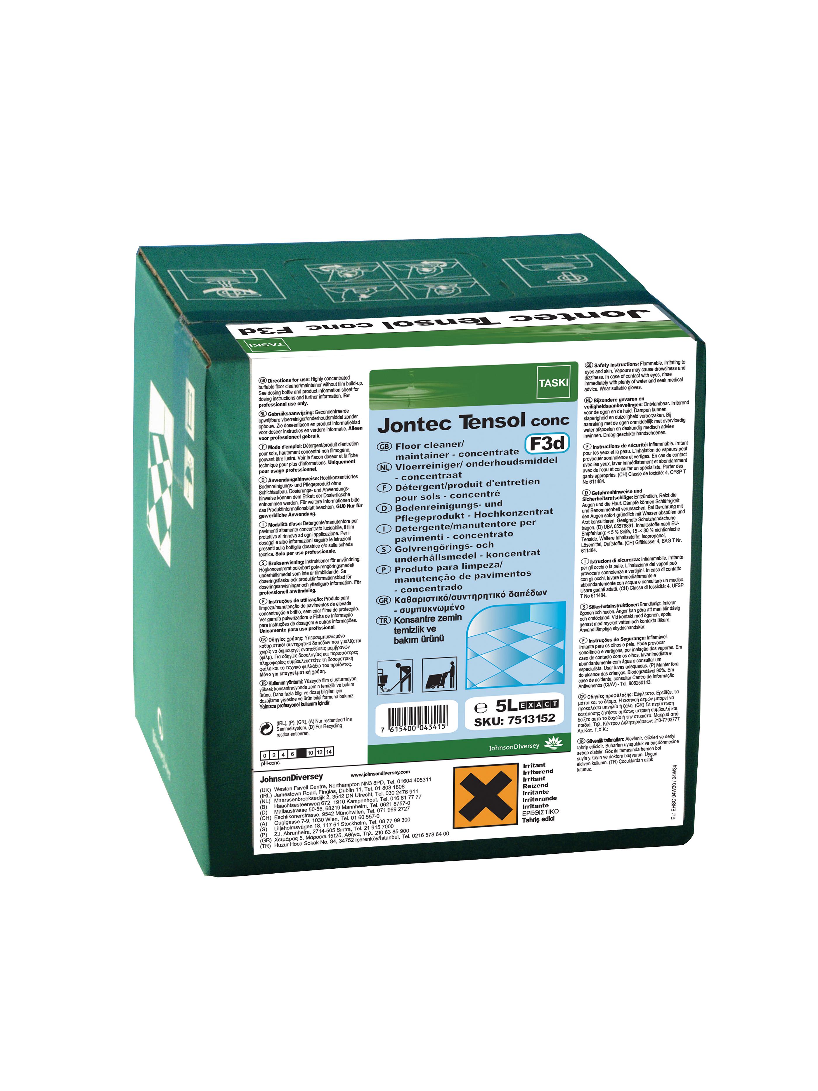 Preparaty myjące do podłóg, wykładzin i tapicerek Diversey Taski Jontec Tensol conc 5 L