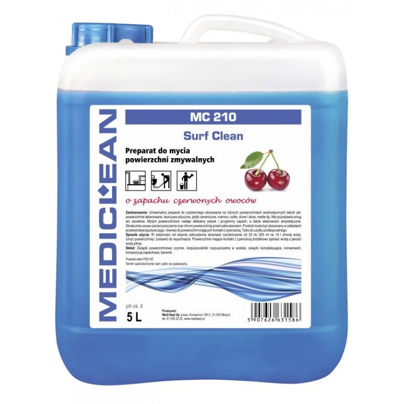 Preparaty myjące do powierzchni ponad podłogowych Mediclean MC 210C Surf Clean