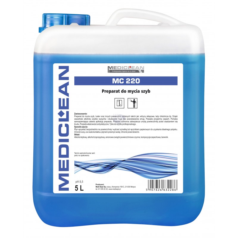 Preparaty myjące do powierzchni ponad podłogowych Mediclean MC 220 Glass Clean