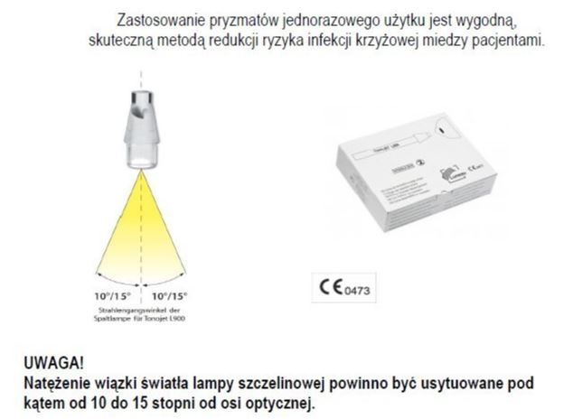 Pryzmaty do tonometrów aplanacyjnych Goldmanna  Luneau L900