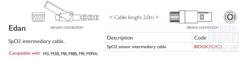 Przedłużacze do czujników SpO2 do kardiomonitorów Biogenesis Do Edan