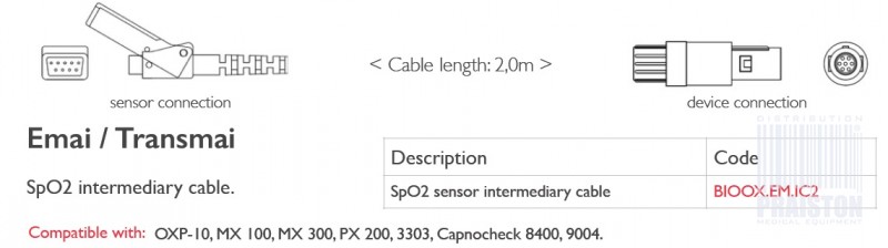 Przedłużacze do czujników SpO2 do kardiomonitorów Biogenesis Do Emai-Transmai