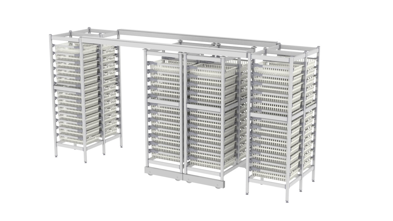 Regały medyczne Pegasus Salus High Density (górna szyna łączna)