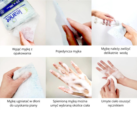 Rękawice i myjki do mycia ciała pacjenta LayerTex Cleanet