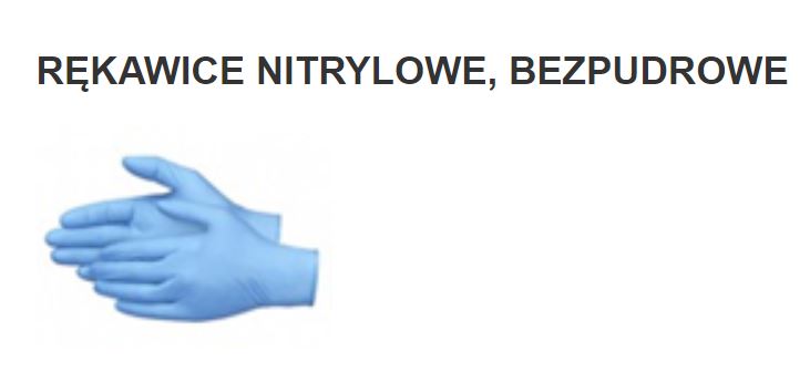 Rękawice medyczne B/D Bezpudrowe , Nitrylowe