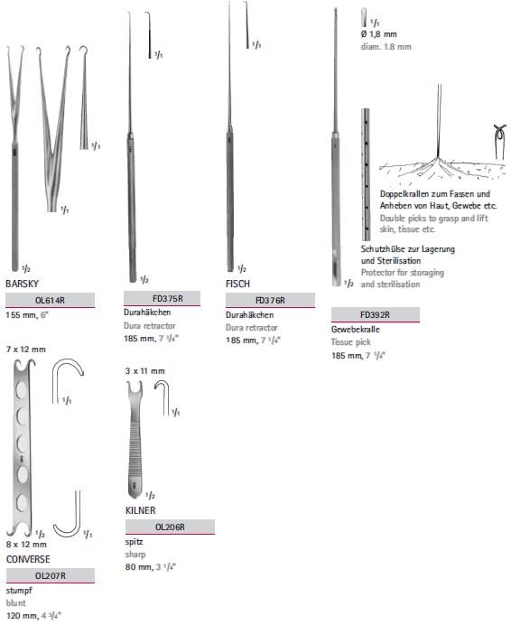Rozwieracze / retraktory chirurgiczne B.Braun Rozwieracze skórne, precyzyjne