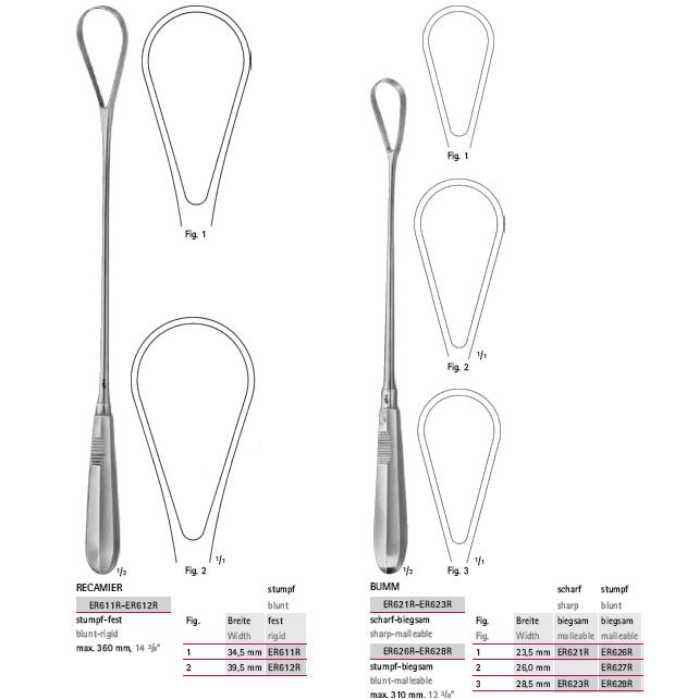Skrobaczki i łyżeczki ginekologiczne B.Braun Skrobaczki macicy