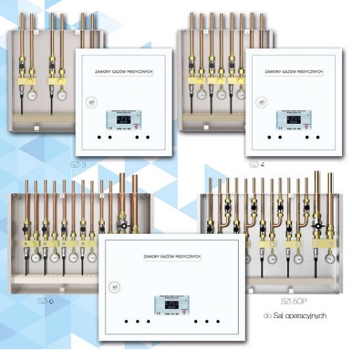 Skrzynki zaworowe do gazów medycznych Hydro-Gaz-Med SZI
