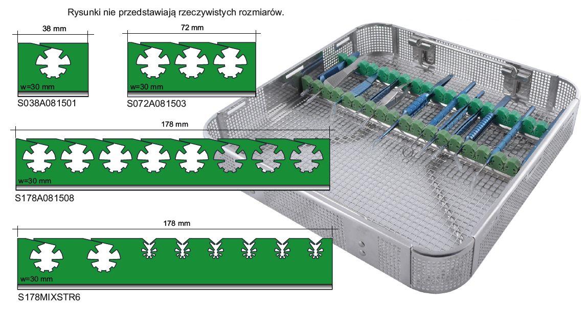 Stabilizatory narzędzi do tac sterylizacyjnych CBM Duża gwiazda