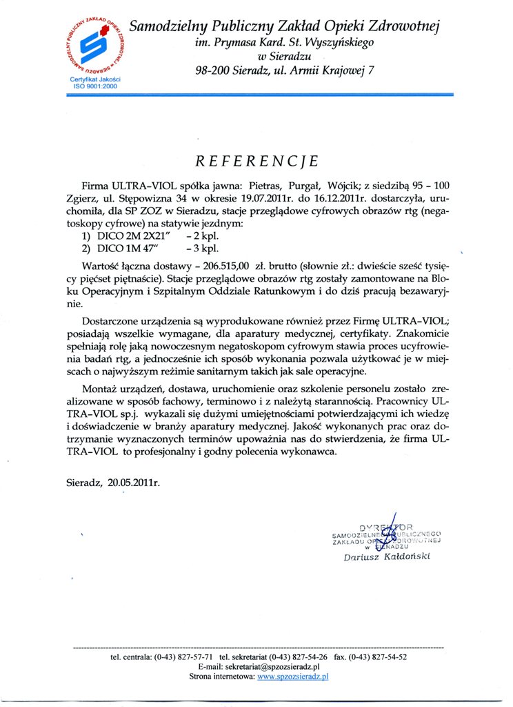 Stacje przeglądowe obrazów medycznych na sale operacyjne ULTRAVIOL DICO 1M 43" STACJA PRZEGLĄDOWA CYFROWYCH OBRAZÓW MEDYCZNYCH