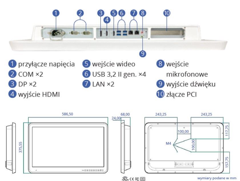 Stacje przeglądowe obrazów medycznych na sale operacyjne Wincomm WMP-24T PIS