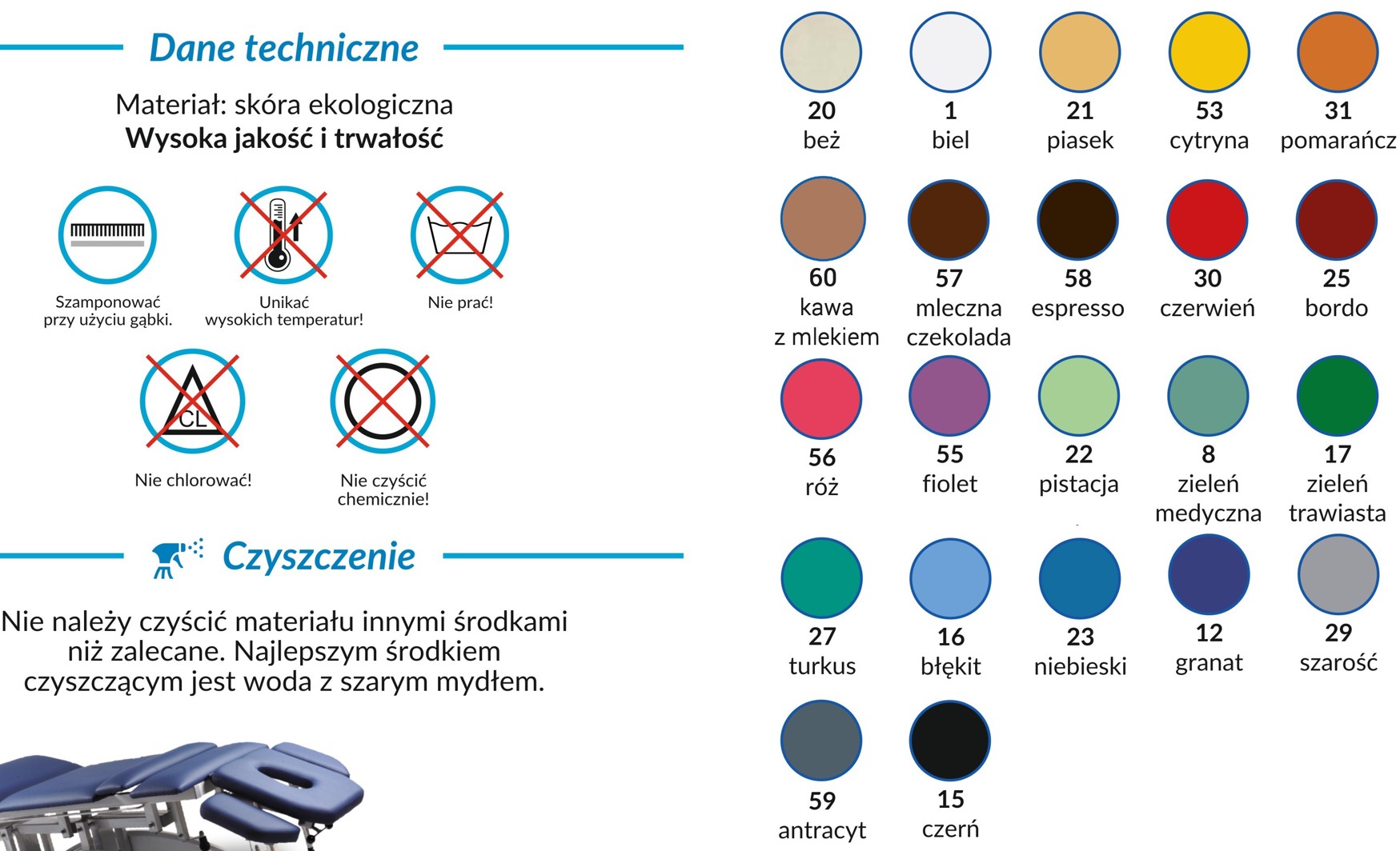 Stoły i leżanki rehabilitacyjne TECH-MED SR-3H
