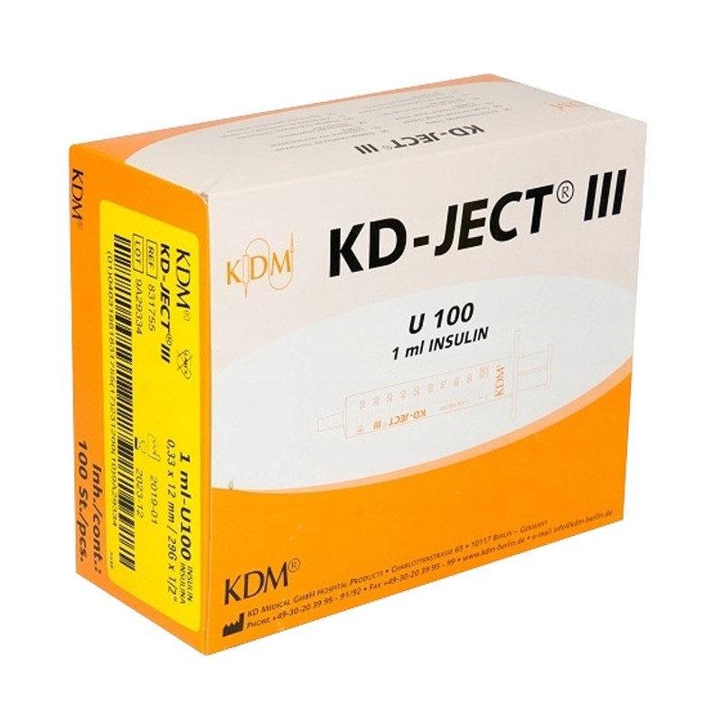 Strzykawki insulinowe i tuberkulinowe KDM KD-JECT III  do insuliny