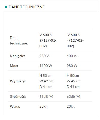 Systemy ssące do unitów stomatologicznych Durr Dental V 600 S