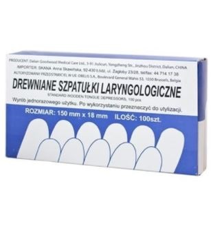 Szpatułki laryngologiczne GOODWOOD MEDICAL CARE Drewniane szpatułki laryngologiczne