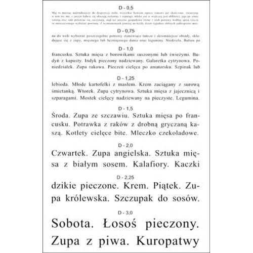 Tablice okulistyczne do badania ostrości wzroku B/D Tablica Okulistyczna do Bliży