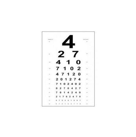 Tablice okulistyczne do badania ostrości wzroku B/D tekturowa