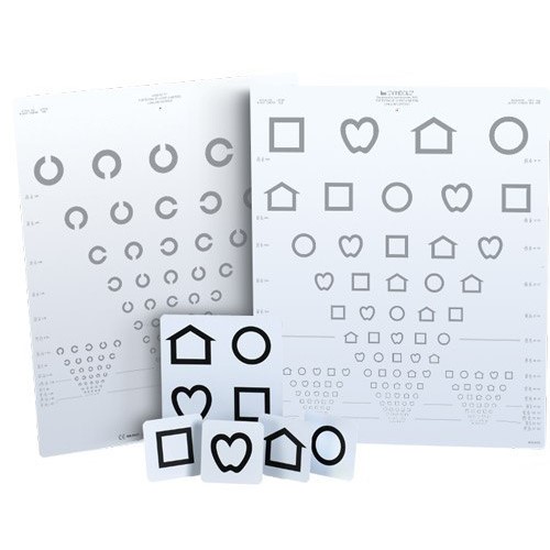 Tablice okulistyczne do badania ostrości wzroku Good-lite Symbole LEA / Pierścienie Landolt C ETDRS 2.5%