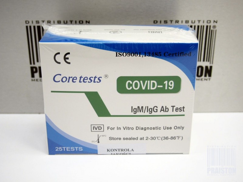 Testy do wykrywania przeciwciał koronawirusa SARS-CoV-2 COVID-19 Core Tests COVID-19 IgM/IgG Ab