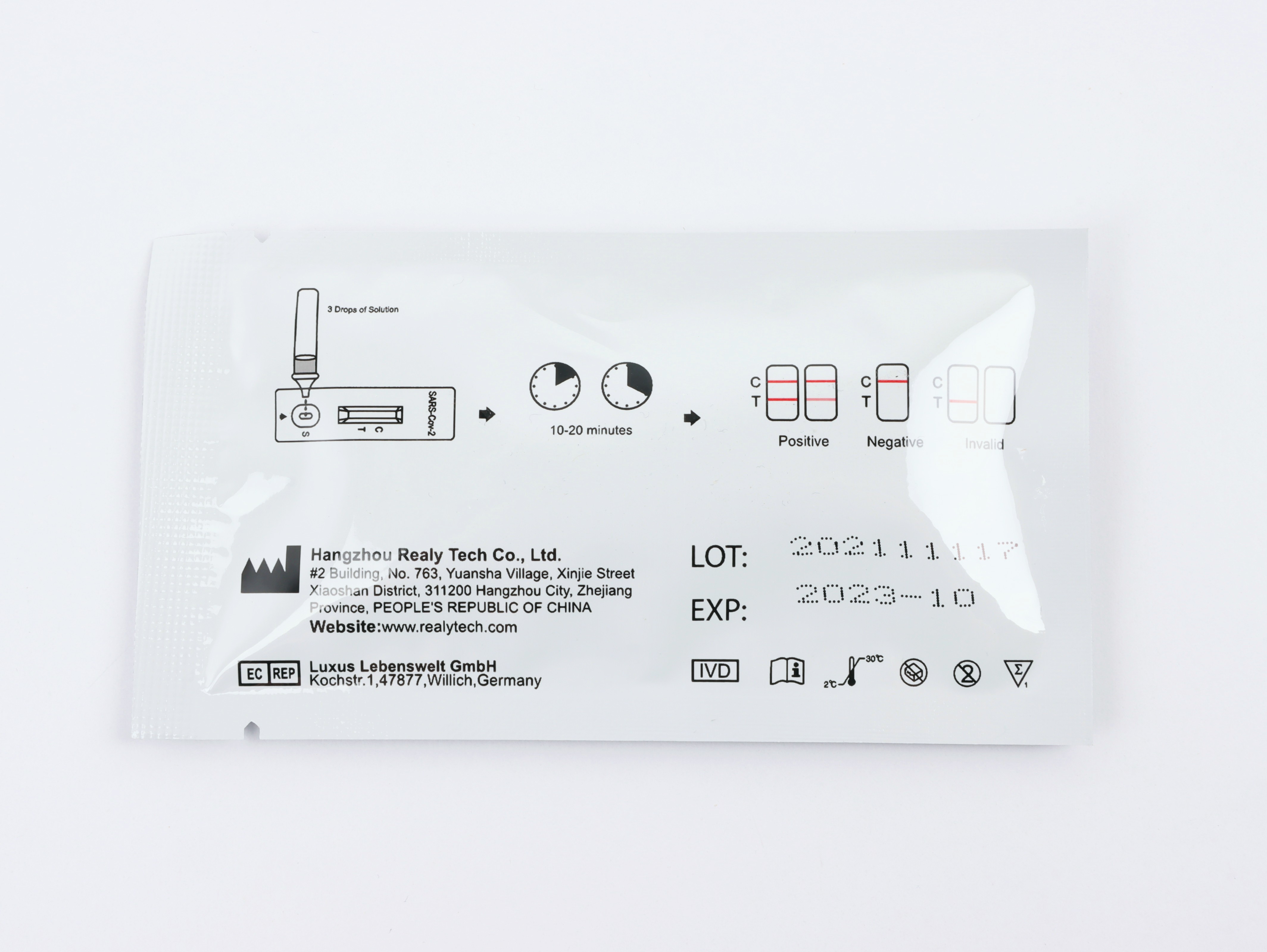 Testy do wykrywania przeciwciał koronawirusa SARS-CoV-2 COVID-19 REALY TECH SARS-COV-2 (ślina) 