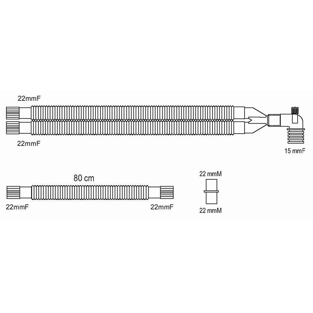 Układy oddechowe do aparatów do znieczulenia Altera Altech z gałęzią