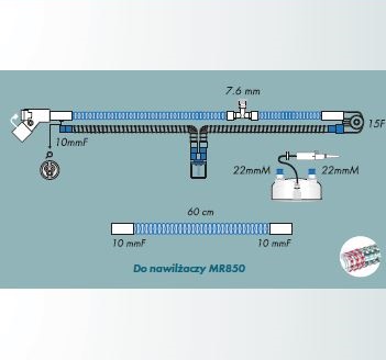 Układy oddechowe do respiratorów R-Vent Medikal Obwody z pojedynczym ramieniem podgrzewanym 85214001