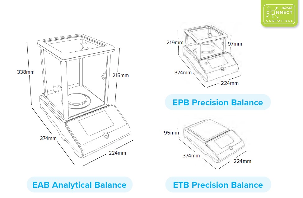 Wagi medyczne, lekarskie i laboratoryjne Adam Equinox EAB/EPB/ETB