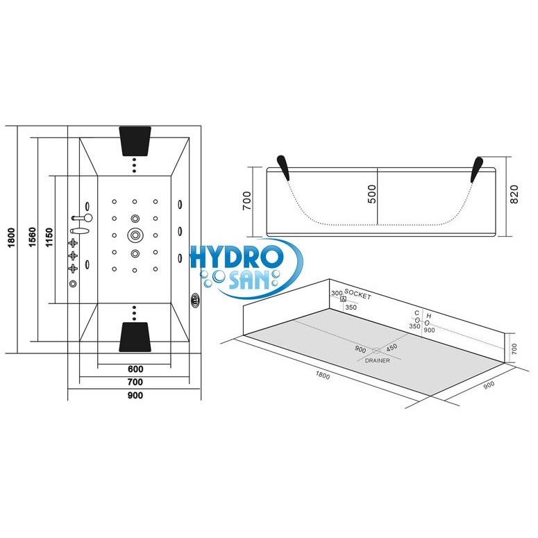 Wanny do hydromasażu Hydro-San Levante